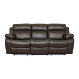 Marille Brown Bonded Leather Reclining Sofa