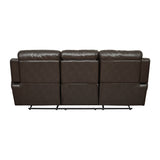 Marille Brown Bonded Leather Reclining Sofa