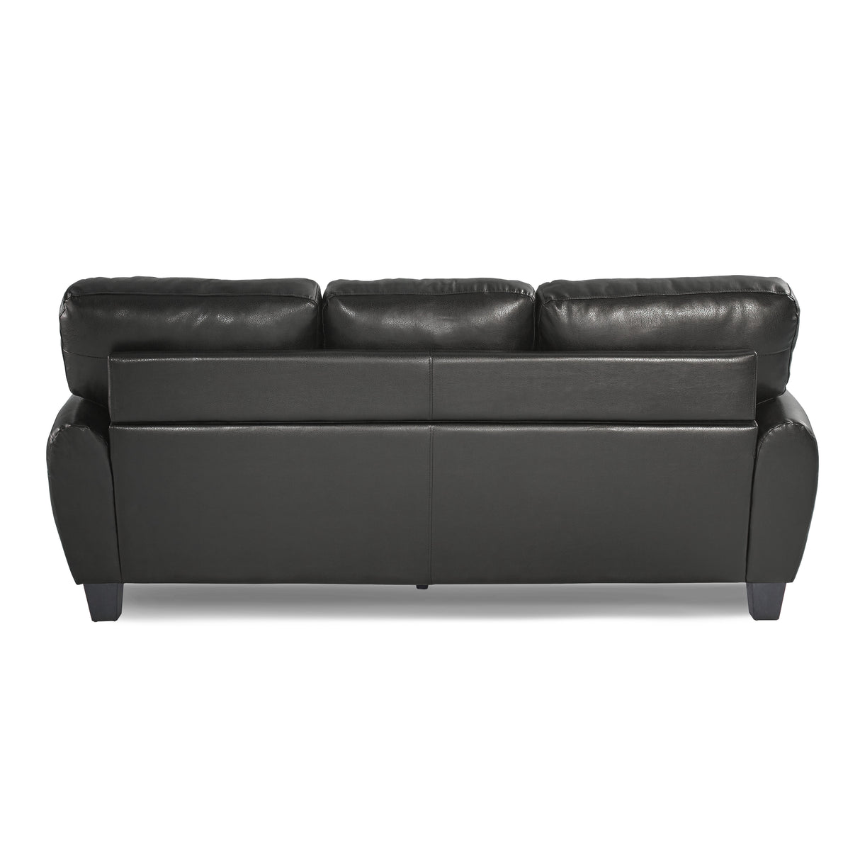 Rubin Black Faux Leather Sofa