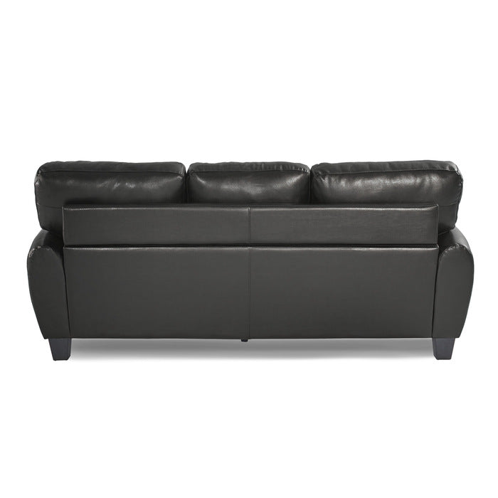 Rubin Black Faux Leather Sofa