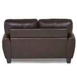 Rubin Dark Brown Faux Leather Loveseat