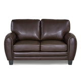 Rubin Dark Brown Faux Leather Loveseat