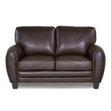 Rubin Dark Brown Faux Leather Loveseat