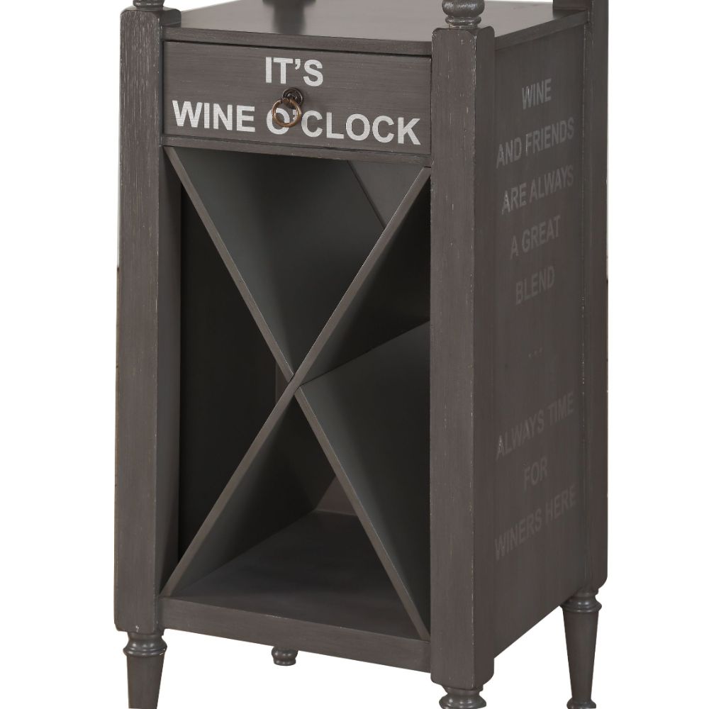 Anthony Antique Gray Wine Cabinet