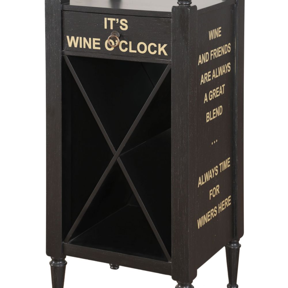 Anthony Black Finish Wine Cabinet