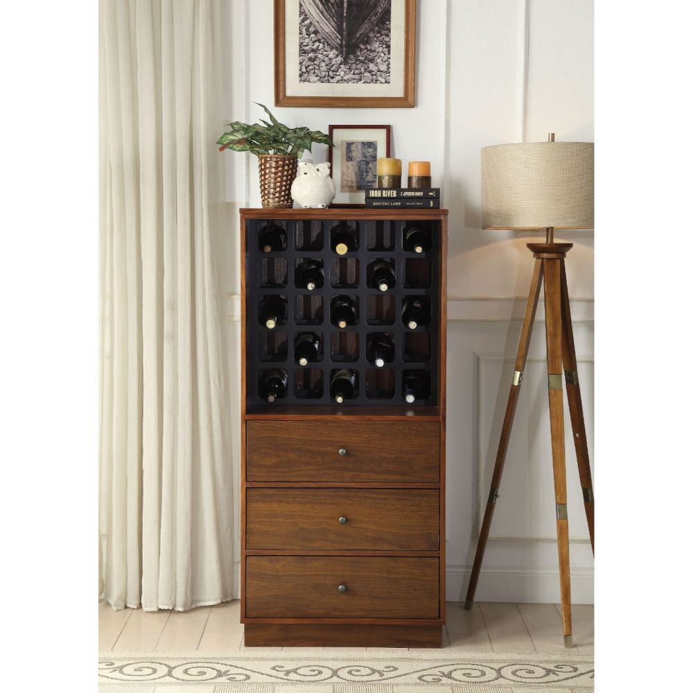 Wiesta Walnut Finish Wine Cabinet