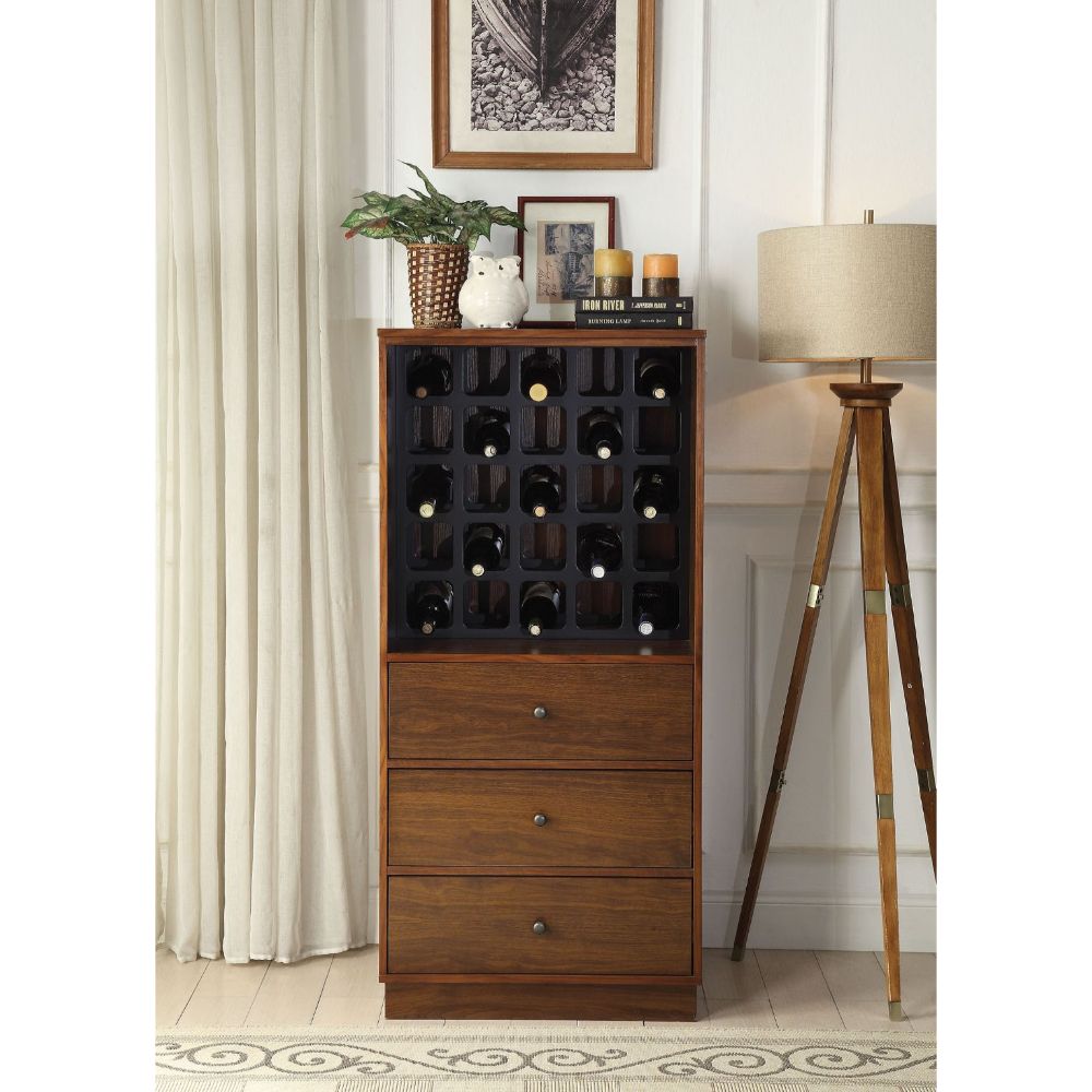 Wiesta Walnut Finish Wine Cabinet