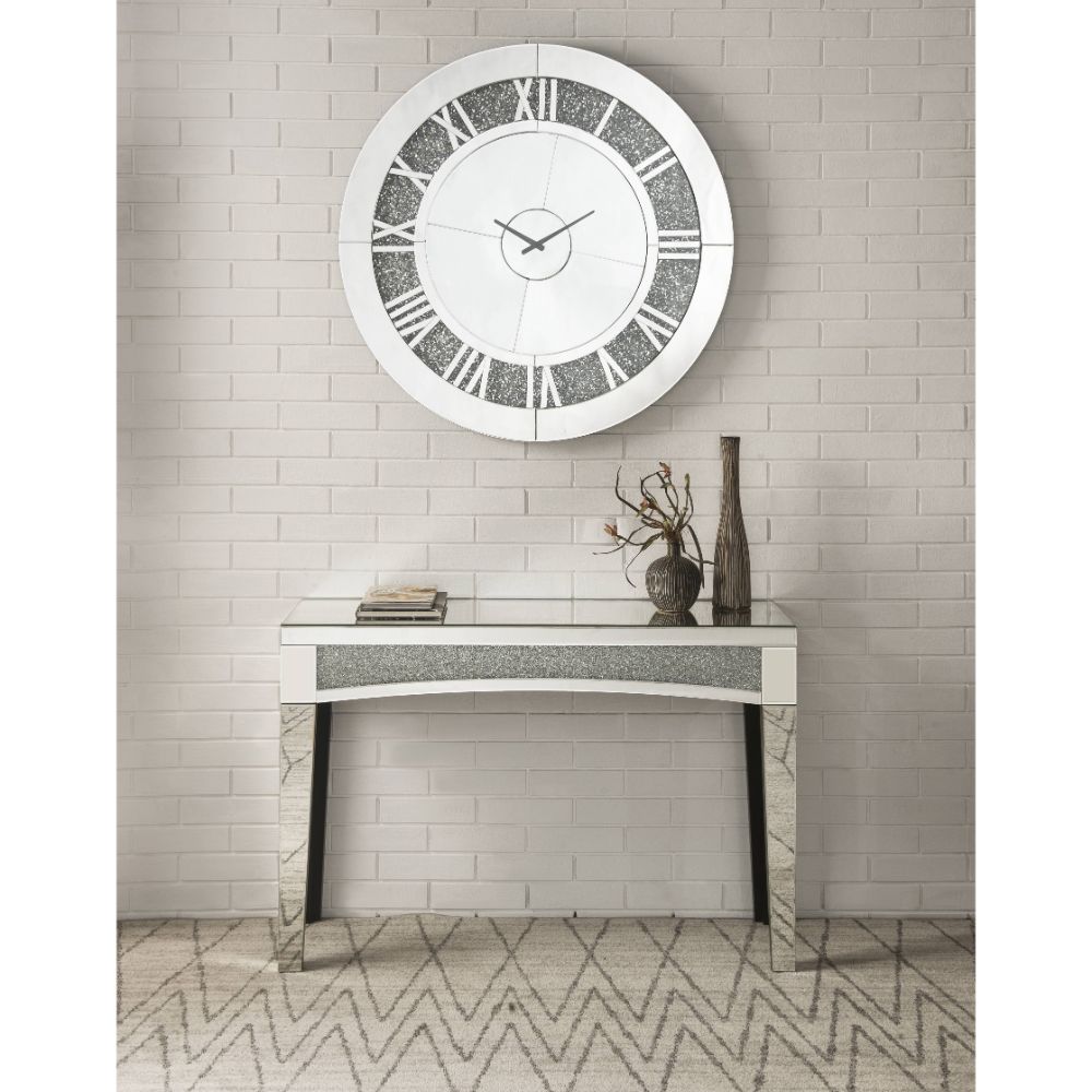 Noralie Mirrored & Faux Diamonds Wall Clock