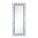 Noralie Mirrored & Faux Diamonds Accent Floor Mirror
