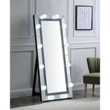 Noralie Mirrored & Faux Diamonds Accent Floor Mirror