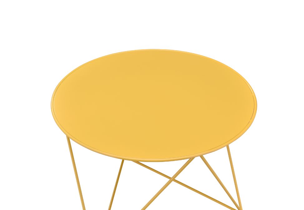 Epidia Yellow Finish Accent Table