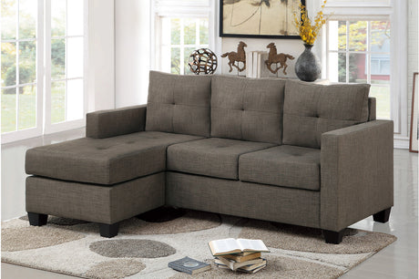 Phelps Brown 2-Piece Reversible Sofa Chaise With Ottoman
