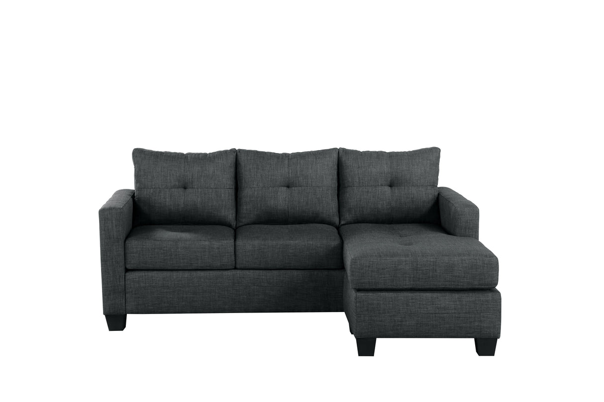 Phelps Dark Gray 2-Piece Reversible Sofa Chaise With Ottoman