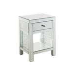 Nysa Mirrored & Faux Crystals Accent Table