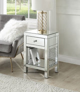 Nysa Mirrored & Faux Crystals Accent Table