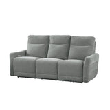Edition Gray Power Double Lay Flat Reclining Sofa With Headrests And Usb Ports