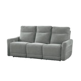 Edition Gray Power Double Lay Flat Reclining Sofa With Headrests And Usb Ports