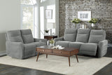 Edition Gray Power Double Lay Flat Reclining Sofa With Headrests And Usb Ports