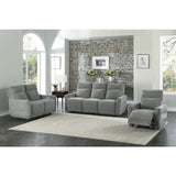 Edition Gray Power Double Lay Flat Reclining Sofa With Headrests And Usb Ports