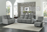 Edition Gray Power Double Lay Flat Reclining Sofa With Headrests And Usb Ports