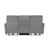 Edition Gray Power Double Lay Flat Reclining Sofa With Headrests And Usb Ports