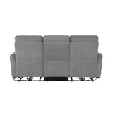 Edition Gray Power Double Lay Flat Reclining Sofa With Headrests And Usb Ports