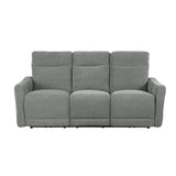 Edition Gray Power Double Lay Flat Reclining Sofa With Headrests And Usb Ports