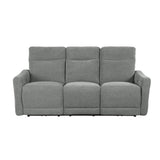 Edition Gray Power Double Lay Flat Reclining Sofa With Headrests And Usb Ports