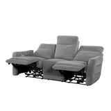 Edition Gray Power Double Lay Flat Reclining Sofa With Headrests And Usb Ports