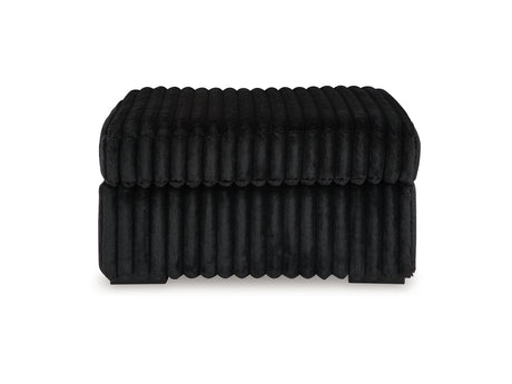 Midnight-Madness 3-Piece Sectional, Chaise And Oversized Accent Ottoman