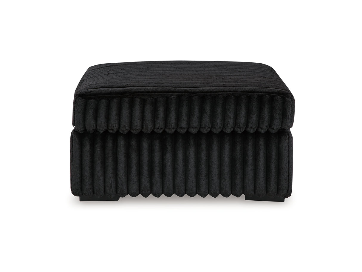 Midnight-Madness 3-Piece Sectional, Chaise And Oversized Accent Ottoman