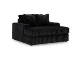 Midnight-Madness 3-Piece Sectional, Chaise And Oversized Accent Ottoman