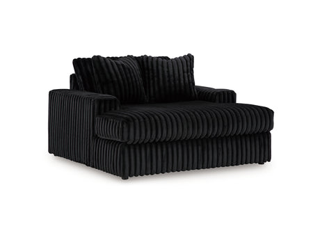 Midnight-Madness 3-Piece Sectional, Chaise And Oversized Accent Ottoman