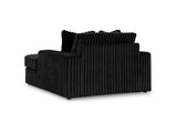 Midnight-Madness 3-Piece Sectional, Chaise And Oversized Accent Ottoman