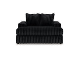 Midnight-Madness 3-Piece Sectional, Chaise And Oversized Accent Ottoman