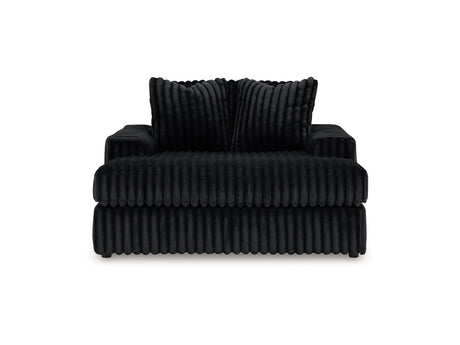Midnight-Madness 3-Piece Sectional, Chaise And Oversized Accent Ottoman