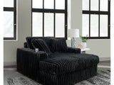 Midnight-Madness 3-Piece Sectional, Chaise And Oversized Accent Ottoman