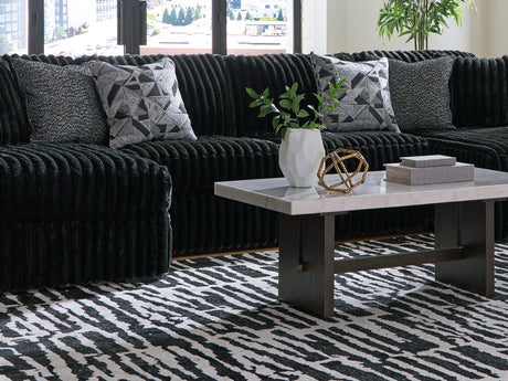 Midnight-Madness Onyx 3-Piece Double Facing Sectional With Chaise