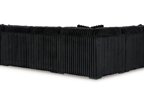 Midnight-Madness Onyx 4-Piece Right-Arm Facing Sectional With Chaise