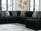 Midnight-Madness Onyx 4-Piece Right-Arm Facing Sectional With Chaise