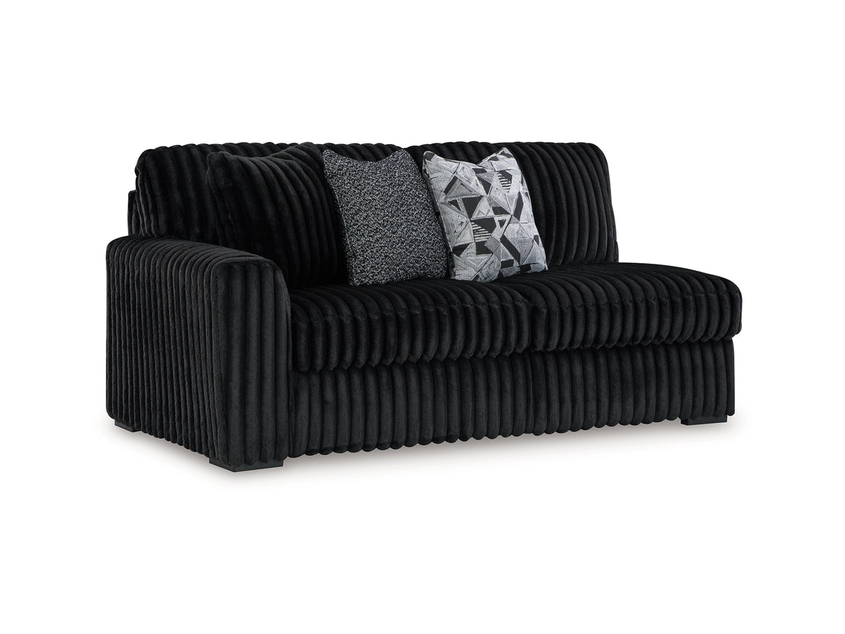 Midnight-Madness 3-Piece Sectional, Chaise And Oversized Accent Ottoman