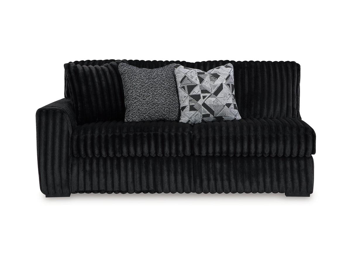 Midnight-Madness 3-Piece Sectional, Chaise And Oversized Accent Ottoman