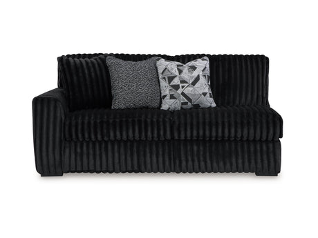 Midnight-Madness 3-Piece Sectional, Chaise And Oversized Accent Ottoman