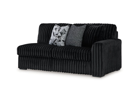 Midnight-Madness 3-Piece Sectional, Chaise And Oversized Accent Ottoman