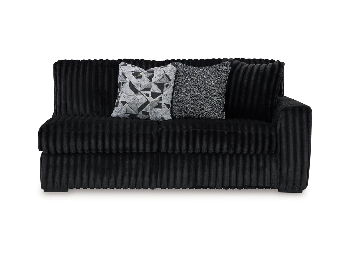 Midnight-Madness 3-Piece Sectional, Chaise And Oversized Accent Ottoman