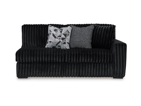Midnight-Madness 3-Piece Sectional, Chaise And Oversized Accent Ottoman