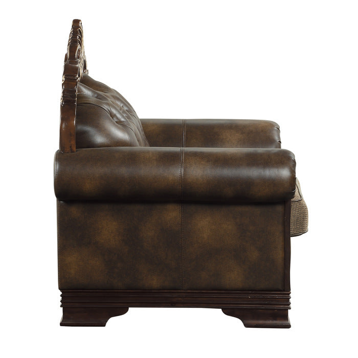 Croydon Exposed Wood Feet With Brown Love Seat