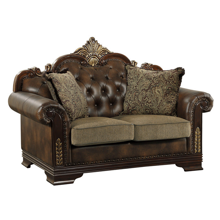 Croydon Exposed Wood Feet With Brown Love Seat