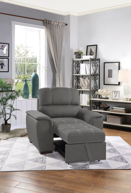 Andes Gray Chair With Pull-Out Ottoman
