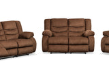 Tulen Chocolate Reclining Sofa, Loveseat And Recliner